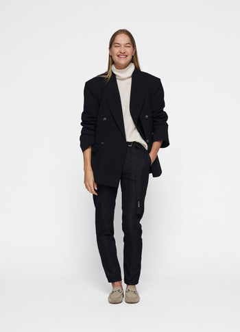 belted pants washed | black