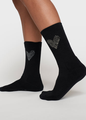 socks heart | black