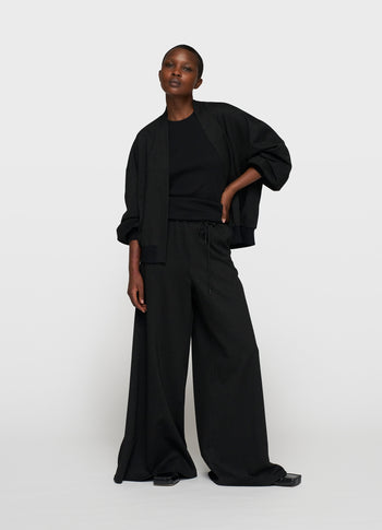 super wide pants pinstripe | black