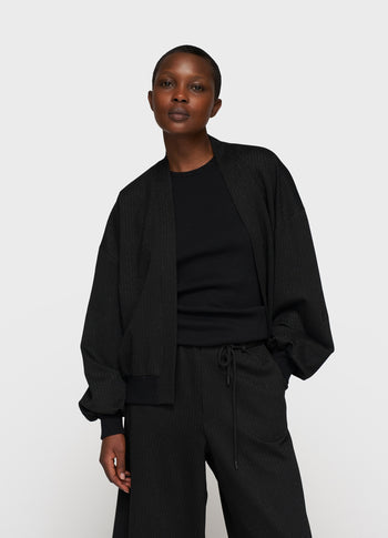 reversible cardigan punto | black