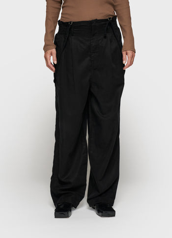 strap salopette twill tencel | black