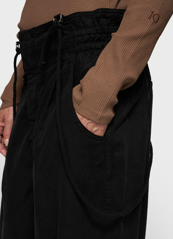 strap salopette twill tencel | black