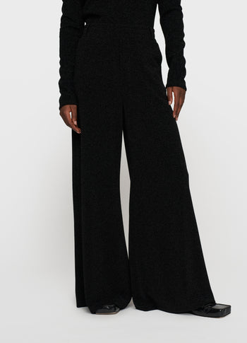 wide leg jogger sparkle | black