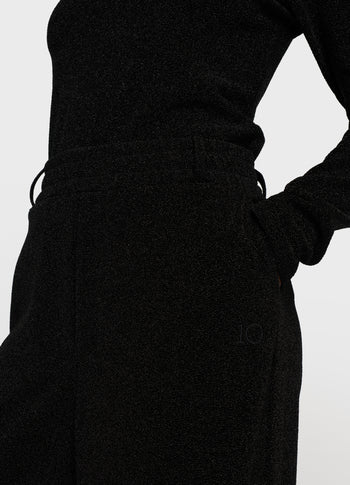 wide leg jogger sparkle | black