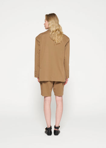oversized blazer twill | cedar brown
