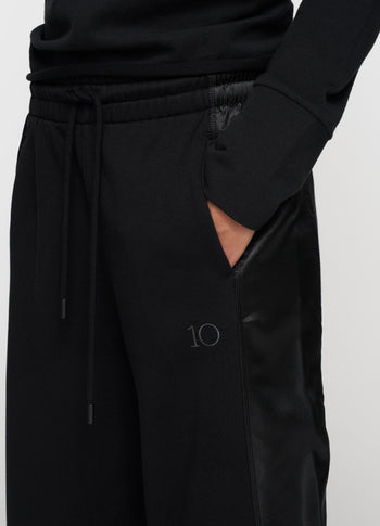 western jogger satin | black