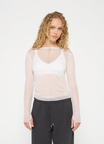 mesh tee glitter | white