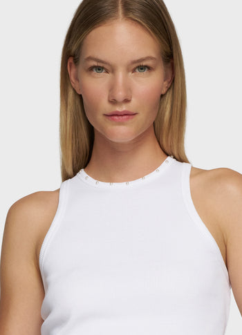 tank top pearls | white