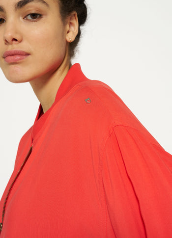 bomber blouse | poppy red