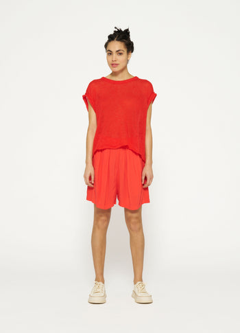 tee thin knit | poppy red