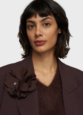 flower corsage | deep wine