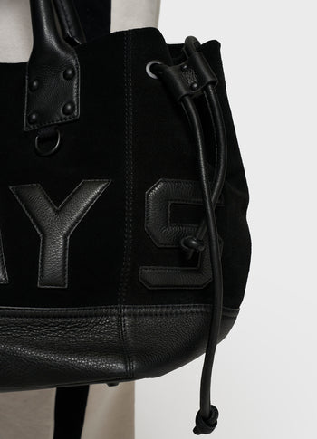 leather shopper | black