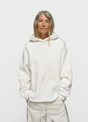 statement logo hoodie | ecru