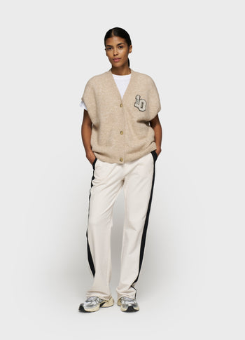 soft v-neck knit gilet | earth