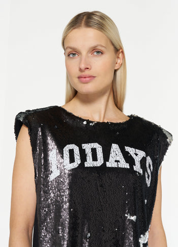 padded top sequins | black