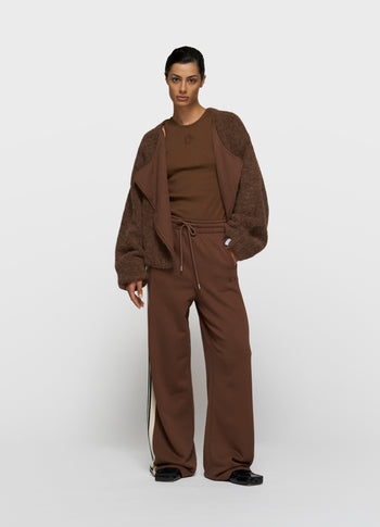 puffy hairy knit bomber | dark truffle