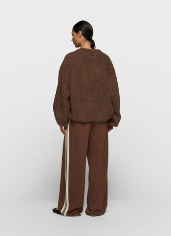 puffy hairy knit bomber | dark truffle