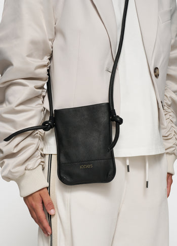 leather phone bag | black