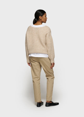 soft v-neck sweater knit | earth