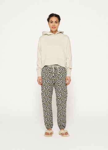 cropped jogger leopard | light grey melee