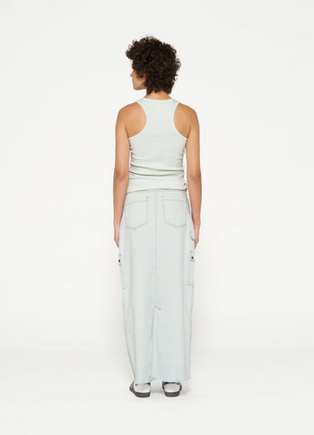 slub twill skirt | sea foam