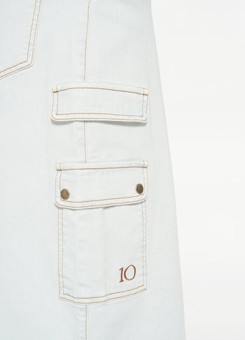 slub twill skirt | sea foam