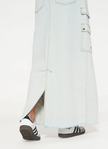 slub twill skirt | sea foam