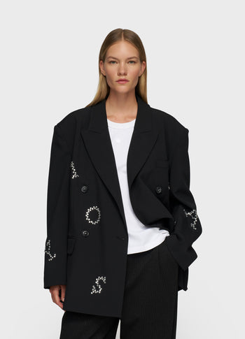 statement blazer strass | black