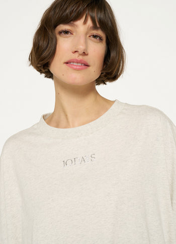 oversized tee dress | soft white melee