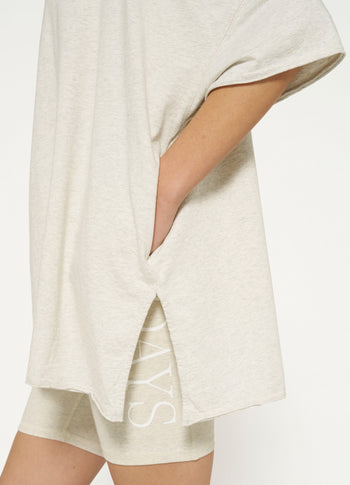 oversized tee dress | soft white melee