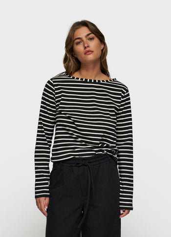 THE LONG SLEEVE TEE STRIPES | black/white