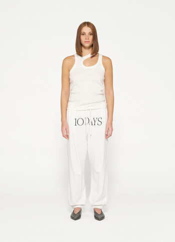 cut out tank top rib | ecru