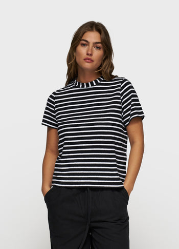 THE PETITE TEE STRIPES | black/white
