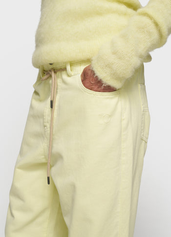 straight leg pants twill | pastel yellow
