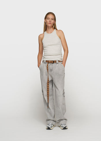 tank top rib embro | light grey melee