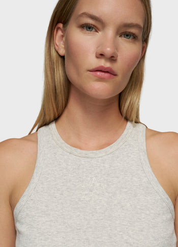 tank top rib embro | light grey melee