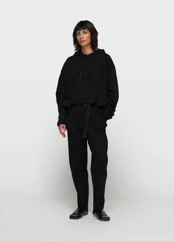 pleated belt jogger punto | black