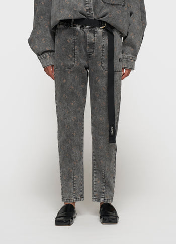 belted pants monogram | black