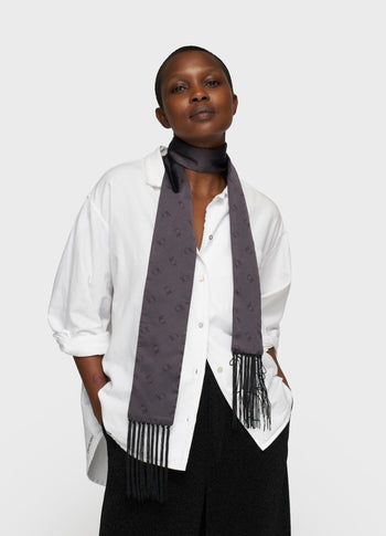 satin smoking scarf | black