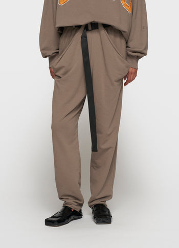 pleated belt jogger | moonrock