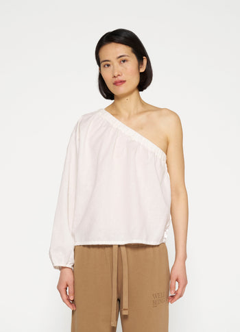 one shoulder top | ecru
