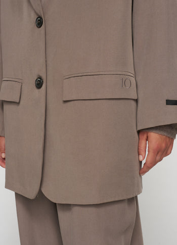 long flowy blazer lyocell | moonrock