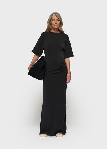 soft scuba tee dress | black