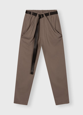 pleated belt jogger | moonrock