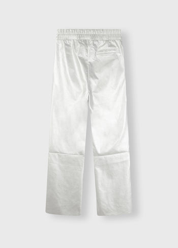 flared pants leatherlook | silver