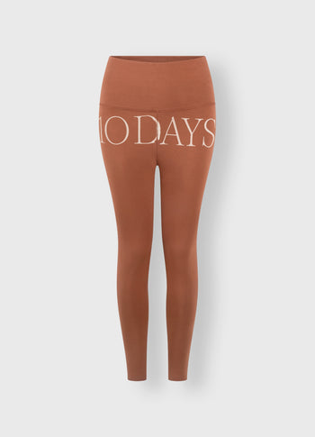 logo yoga leggings | saddle brown