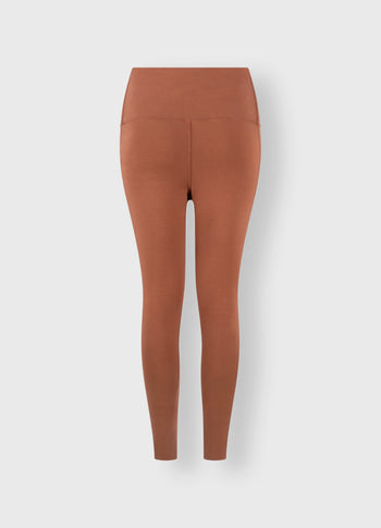 logo yoga leggings | saddle brown