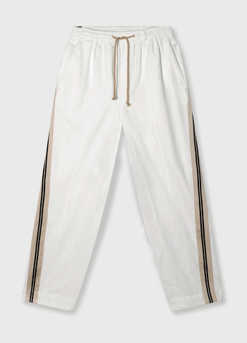 wide tapered pants twill | ecru