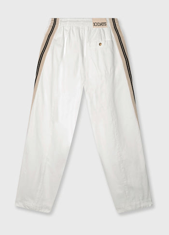 wide tapered pants twill | ecru