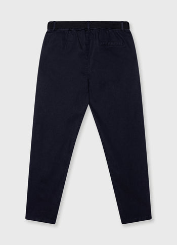 belted pants | dark navy